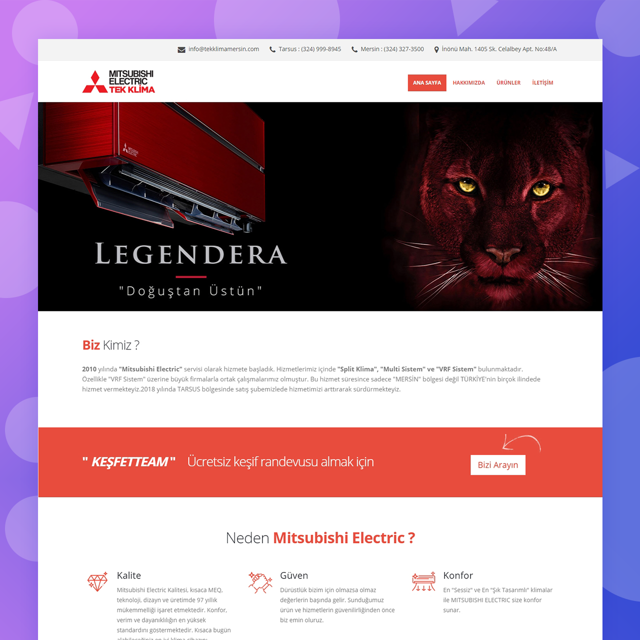 Tek Klima, Web Tasarım, E-Ticaret, Google SEO ve SanalPos Entegrasyonu